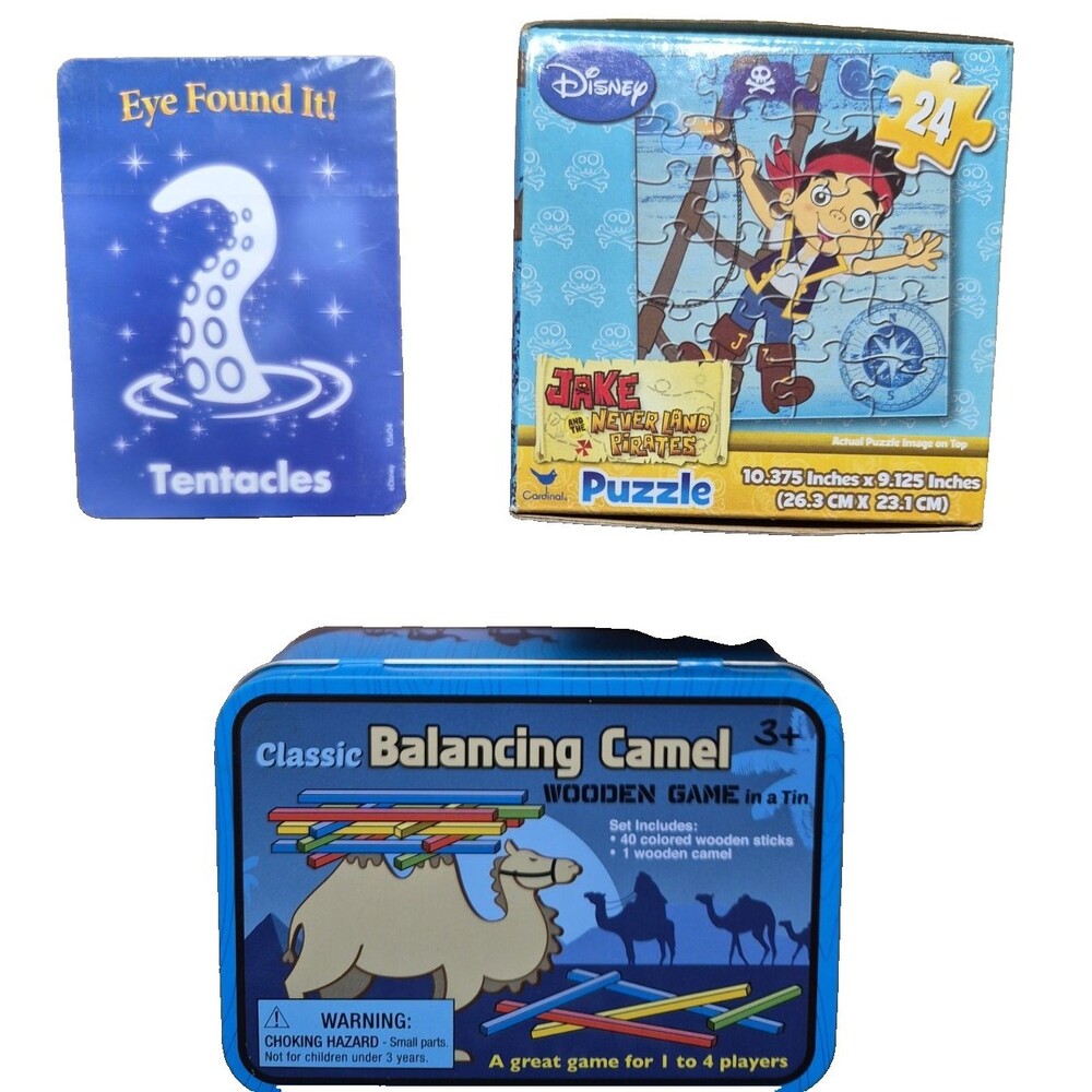 Disney Eye Found It Game Jake Puzzle Classic Balancing Camel Lot 3 Games 2 NEW